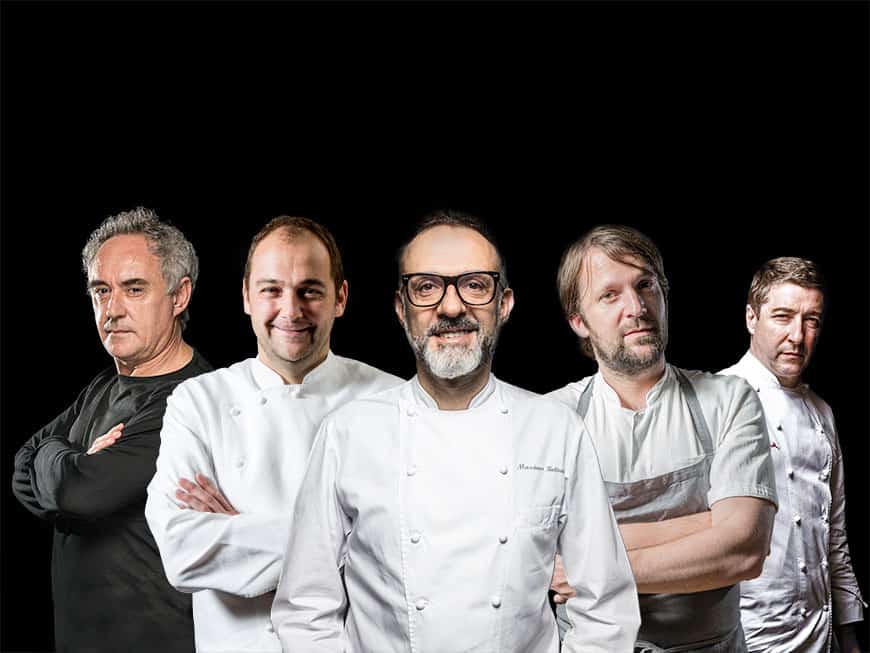 küchenchef elite: Ferran Adrià, Daniel Humm, Massimo Bottura, René Redzepi und Joan Roca