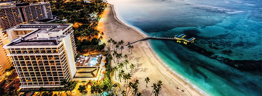 Hotels auf Hawaii, türkises Meer