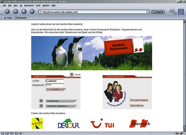 ein Screenshot der Austria Web Academy 