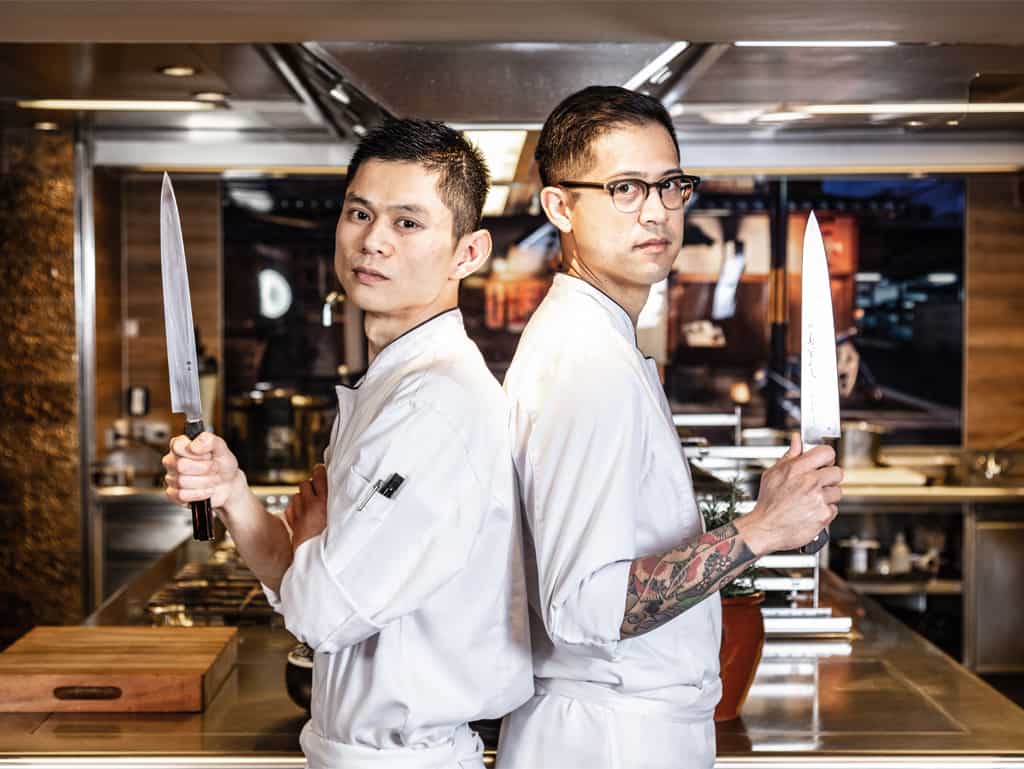 Sie sind die Meister der (offenen) Küche des Nikkei Nine: Ben Dayag (re.) ist der viel gereiste Executive Chef und kommt ursprünglich von der amerikanischen Westküste. 