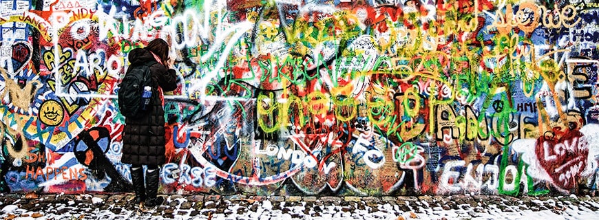 eine Graffiti Wand