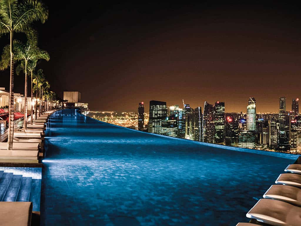 Mit Blick über die Stadt: Im Marina Bay Sands ist nicht nur der Ausblick weltklasse